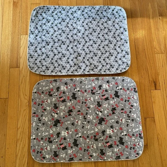 NWOT~Set Of 6 Puppy Mats~Gray & Animal Print Designed 4 Small/2 Large Mat - Picture 6 of 16